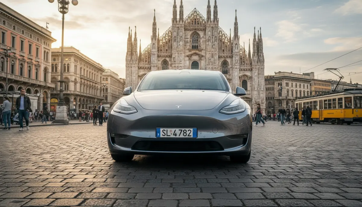 Tesla Model Y Long Range 2023, vue avant — Monaco Super Car Rental, Monaco